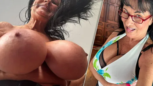 yağlanmış büyük mega göğüslerimi sallıyorum