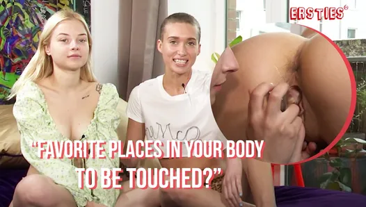 Ersties - Sarışın Hottie Bianca Onu attırma yapmak için Yeşim üzerinde bir Cam dildo Kullanır