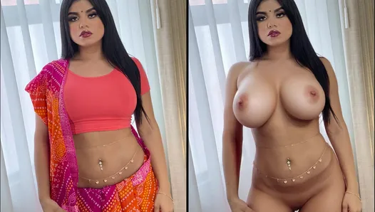 Dev Göğüslü ve Büyük Götlü afet, Bhabhi Maan Devar tarafından Soyundu ve sikildi